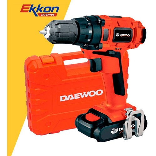 Imagen 3 de 8 de Taladro Atornillador Inalámbrico Daewoo 20v 10mm Vel Var Led