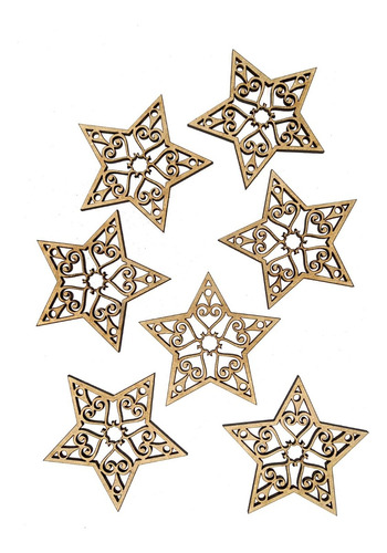 Formas Estrellas Caladas Fibro Fácil De 15cm  X5 Unidades
