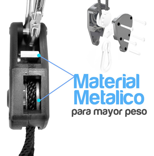 Par De Poleas Metálica Con Soga Mejor Calidad Cultivo Indoor