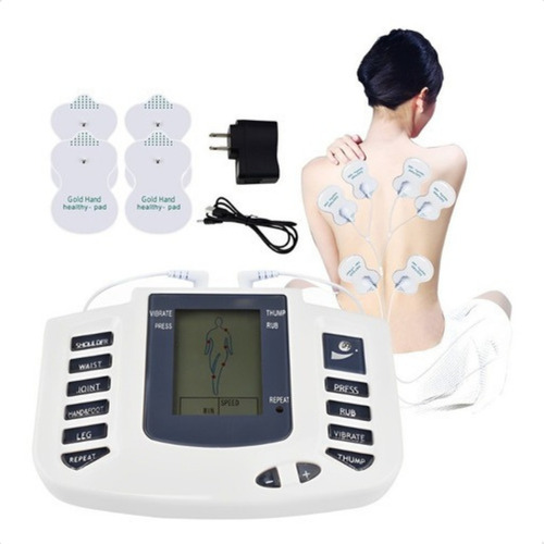 Aparelho Eletrochoque Estimulador 4 Eletrodos + 4 Brinde Terapia Fisioterapia Com Cabo Tipo C + 3 Pilhas Brumarfull