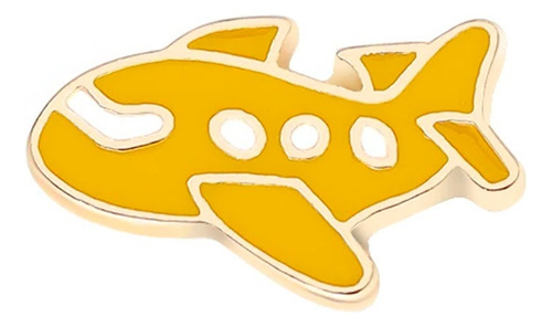 Pin Broche Avión Amarillo Esmaltado