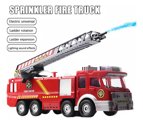 Un Camión De Bomberos Con Rociador De Agua Para Niños,