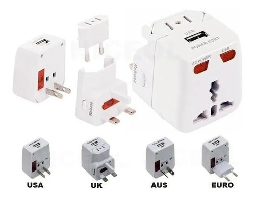 Imagen 2 de 4 de Enchufe Universal De Viaje, Adaptador De Corriente