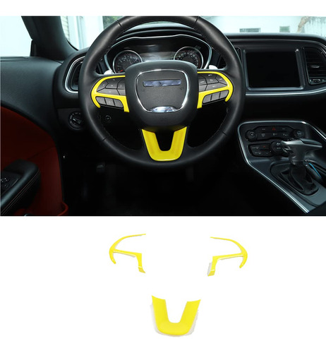 Fscar Abs Amarillo Volante Boton Interior Ajuste Etiqueta