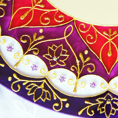 Imagem 5 de 6 de Mandala Violeta E Rosa Em Vidro De 40cm E Espelho 20cm