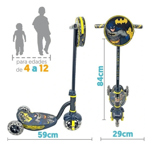 Scooter Batman Apache Con Luz Led Altura Ajustable | Envío gratis