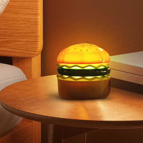Lámpara De Mesa Led Recargable Hamburger, Lámpara De Mesa Pe