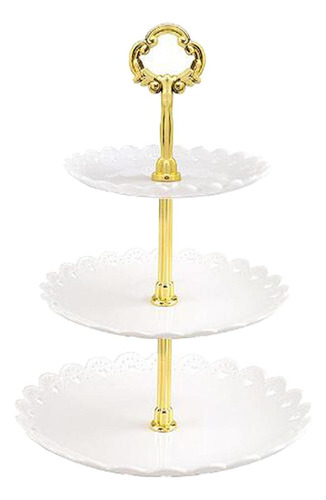 Soporte De Plástico De 3 Niveles Para Pastel, Blanco