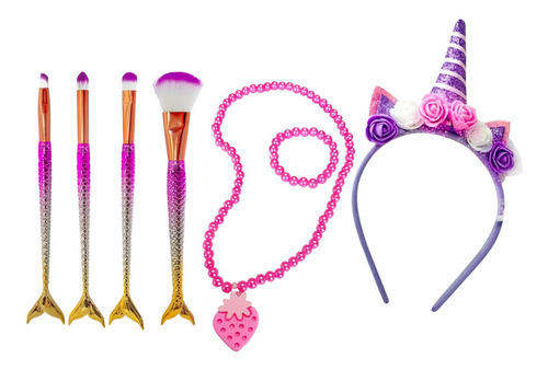 Imagem 8 de 9 de Kit Maquiagem Infantil Com Mochila Completo Bz135 + Brindes