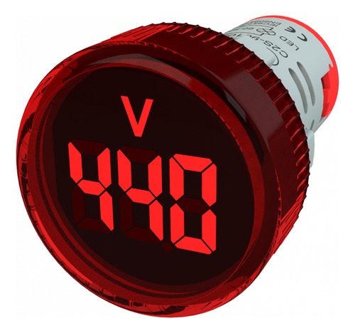 Kit C/ 10 Un Voltimetro Digital 22mm Vermelho 60-500vca