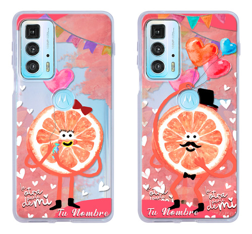 Funda Para Moto De Parejas Media Naranja Con Nombre De Él