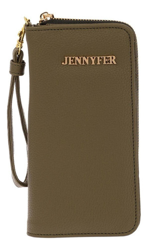 Monedero Jennyfer 9549 Con Diseño Cartera Color Verde De Sintético - 19cm X 10cm X 3cm