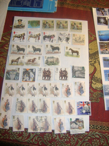 80 Sellos Postales Inglaterra Varios Motivos Años 1991 Etc