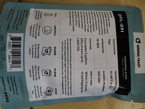 Imagen 2 de 2 de Omega Yeast Oyl-091 Hacer Cerveza Receta