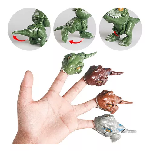 Dinossauro Dedo Modelo Mão mordida, Jurassic Dino Toy, articulações móveis,  jogo familiar, presente de Natal para