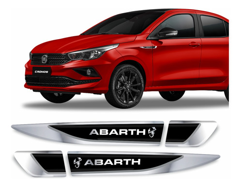 Par De Adesivo Aplique Lateral Fiat Cronos Abarth Res136