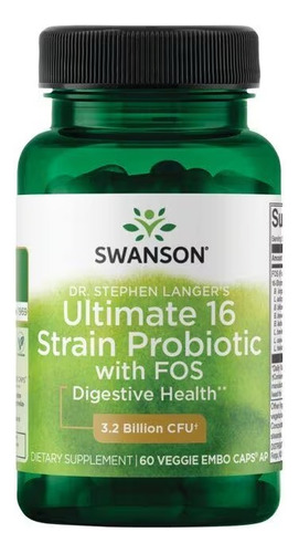 Probióticos 16 Cepas Con Fos 3.2 Billones De Cfu 60 Veganas