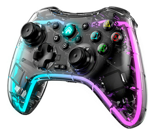 Control Bluetooth Gamepad Rgb Celular Pc Android Con Soporte