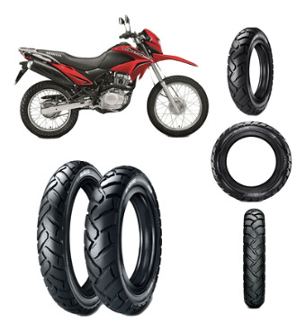 Pneu Dianteiro Honda Nxr 150 Bros+pneu Traseiro Todo Terreno