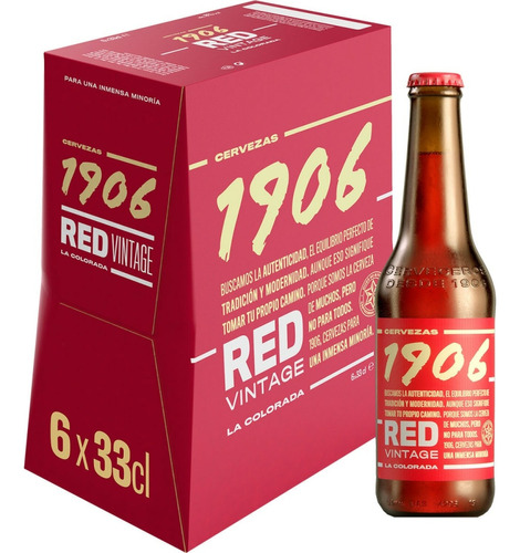 Cerveza 1906 Red Vintage Botella 330cc Pack  X 6 Unid