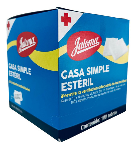 Gasa Estéril 10x10 Jaloma Caja Con 100 Sobres