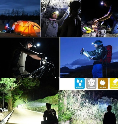 Imagen 5 de 7 de Linterna Luz Minero Vincha Cabeza Bicicleta Camping Pesca