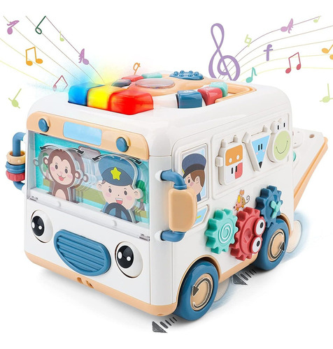 Juguete De Cubo De Actividad Para Bebés, Autobús De J...