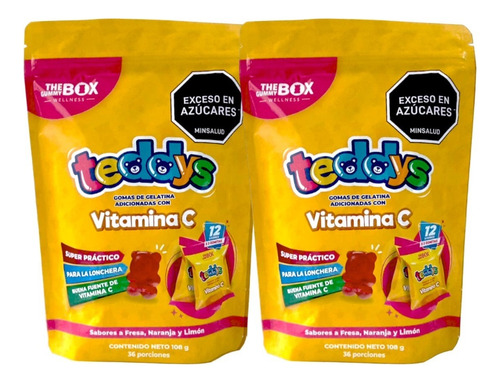Combo Pack X2und The Gummy Box Doypack Teddys Vitamina C 108g