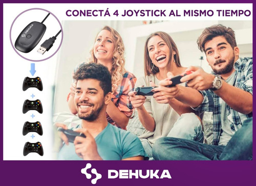Imagen 5 de 10 de Receptor Adaptador Pc Joystick Xbox 360 Inalambrico Mando
