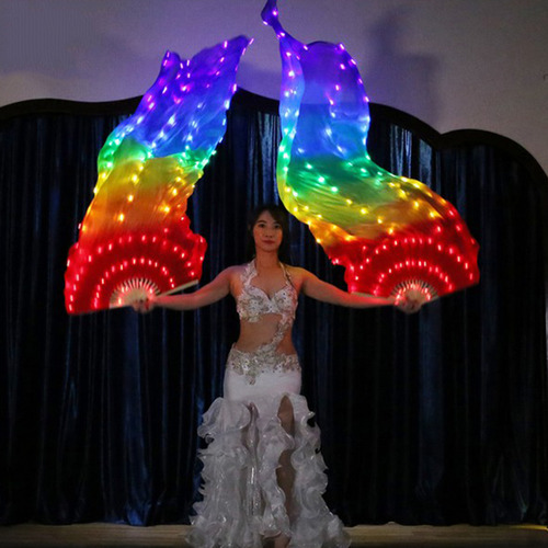 Rainbow Led Dance Fans Belly Herramientas De