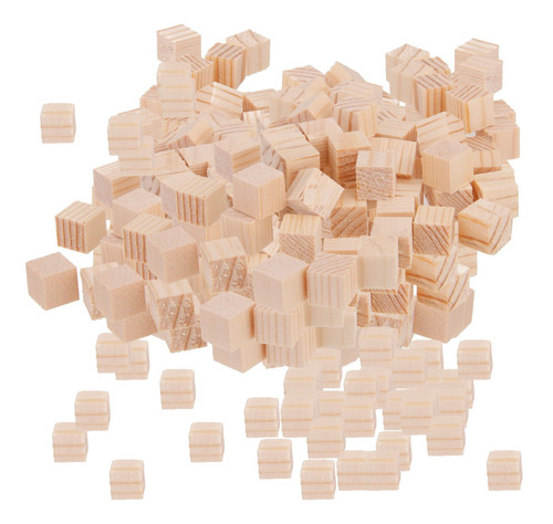 200pcs 10mm Bloques De Madera Natural Mini Adornos De Cubos