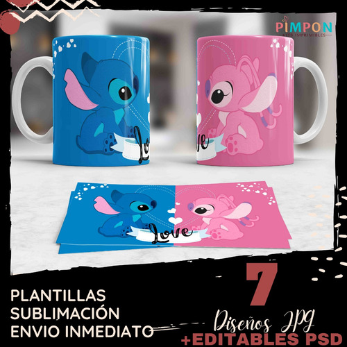 Plantillas Para Sublimar Tazas - Stitch