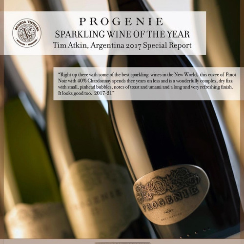 Imagen 3 de 10 de Espumante Progenie 1 Brut Nature 750ml.