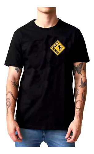 Best Music Logo Estampado Amarillo Remera