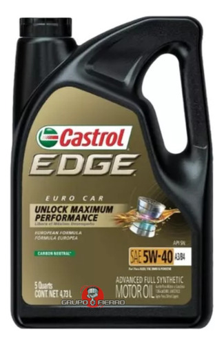Aceite Sintetitco Castrol Edge Euro Car 5w40 X 4,73 Litros