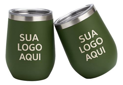 60 Copo Térmico Inox Tipo Cuia Com 2 Gravações A Laser