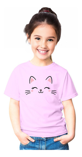 Polera Gatito Lindo Kawai Cute Cat   Niño Niña