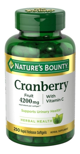 Cramberry 4200 Mg Natures Bounty 250 Cápsulas 