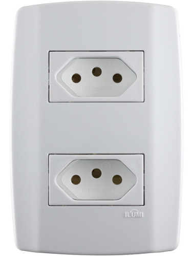 Tomada Dupla 10a Slim Modular Ilumi