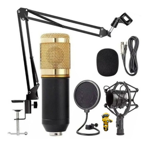 Imagem 1 de 7 de Set Microfone Condenser C/ Braço Articulado E Antipuf Studio