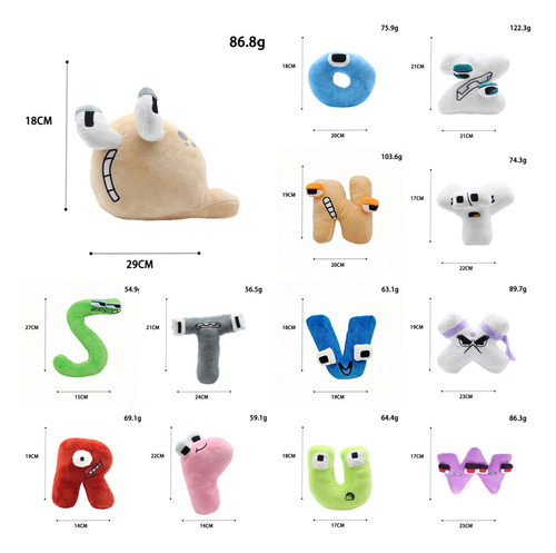 Almohada Alphabet, 26 Unidades, Juguetes De Peluche, Regalos
