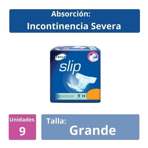 Tena Slip Talla L Pañales Adulto 9 Piezas Unisex