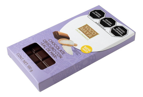 Imagen 2 de 7 de Barra De Chocolate Oscuro Con Sal De Mar Xoco Maya