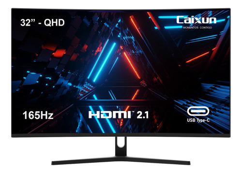 Monitor Gamer Curvo Caixun C32c3q 165hz Color Negro