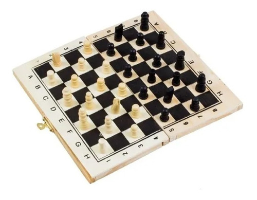 Ajedrez Plegable De Madera Juego De Mesa Tablero 25x25 Cm 