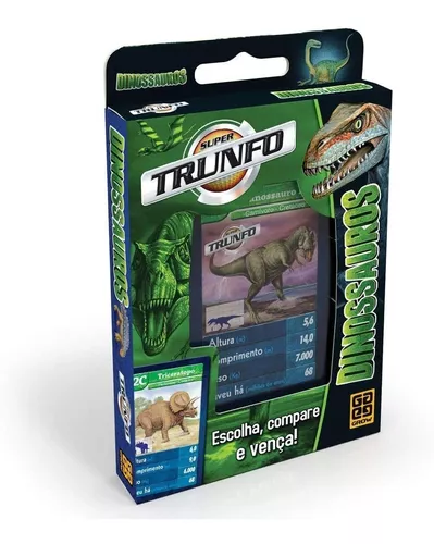 Jogo De Cartas Infantil Super Trunfo Dinossauros - Grow