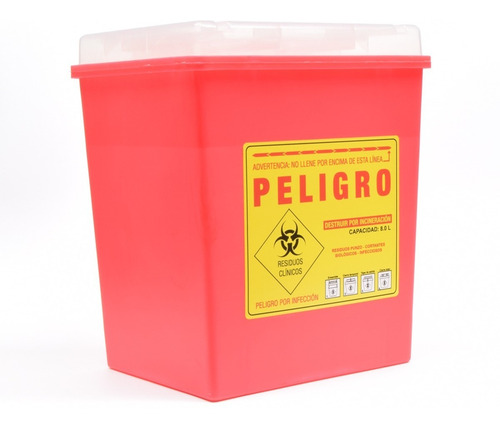 Contenedor Para Punzocortantes Rpbi 8 Lts + Jeringas 5ml