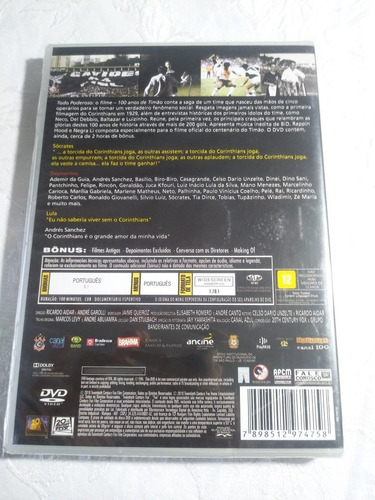 Dvd Novo Lacrado Todo Poderoso O Filme 100 Anos De Timão
