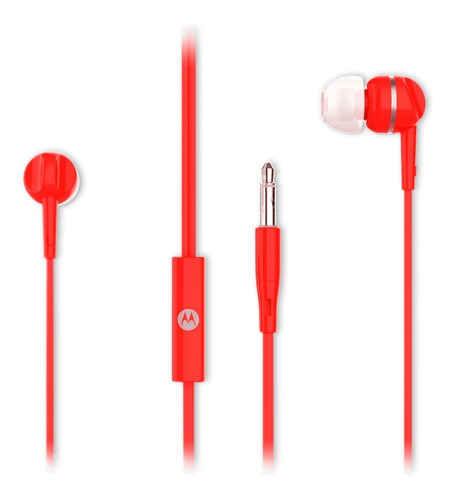 Fones de ouvido Motorola In-Ear Earbuds 105 com microfone vermelho