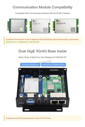 Mini Computadora Gigabit Ethernet 5g/4g Con Carcasa De Metal